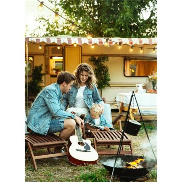 58FT Solar String Lights Outdoor with Remote Cable Ties and Hooks, Patio Lights - Picture 5 of 7